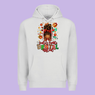 Santa's Favorite Dental Assistant Afro Messy Bun Premium Hoodie Designed By Texasbilliewilder