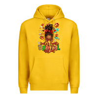 Lemon Santa's Favorite Dental Assistant Afro Messy Bun Premium Hoodie - texasbilliewilder