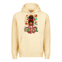 Pina Colada Santa's Favorite Dental Assistant Afro Messy Bun Premium Hoodie - texasbilliewilder