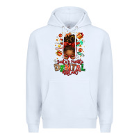 White Santa's Favorite Dental Assistant Afro Messy Bun Premium Hoodie - texasbilliewilder