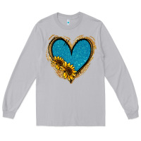 Moon Dust Gold Glitter Sunflower Blue Heart Long Sleeve Tee - Jasminsmagicworld