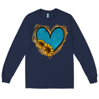 Navy Gold Glitter Sunflower Blue Heart Long Sleeve Tee - Jasminsmagicworld