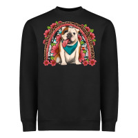 English Bulldog Floral Rainbow Heavyweight Sweatshirt | Teevron