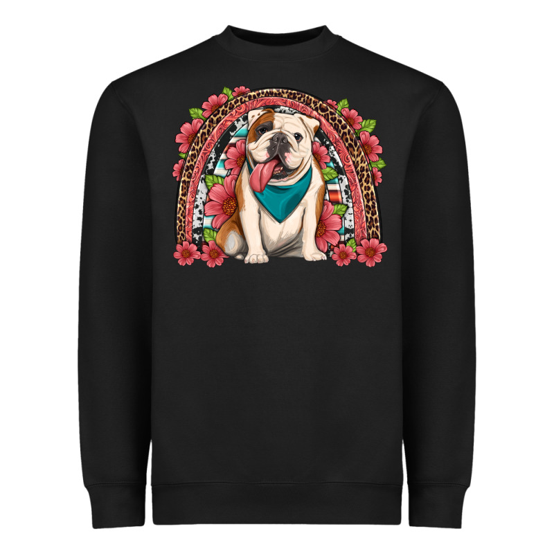 English Bulldog Floral Rainbow Heavyweight Sweatshirt by Artiststas | Teevron