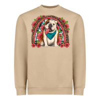 Mushroom english bulldog floral rainbow Heavyweight Sweatshirt - Artiststas