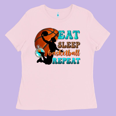Ladies Tee eat sleep basketball repeat