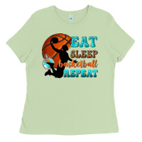 Matcha eat sleep basketball repeat Ladies Tee - texasbilliewilder