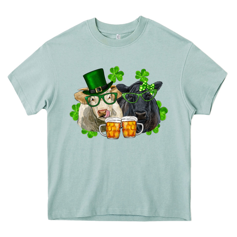 St. Patrick's Day Charolais And Black Angus Cows Heavy Core Tee by RanaPortraitStore | Teevron