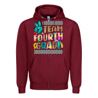 Burgundy team fourth grade Zipper Hoodie - NancyCooperArtShop