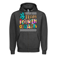 Charcoal Heather team fourth grade Zipper Hoodie - NancyCooperArtShop