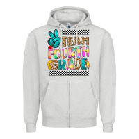 Dove Grey team fourth grade Zipper Hoodie - NancyCooperArtShop