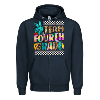 Navy team fourth grade Zipper Hoodie - NancyCooperArtShop
