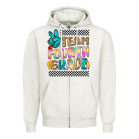 Oatmeal Heather team fourth grade Zipper Hoodie - NancyCooperArtShop