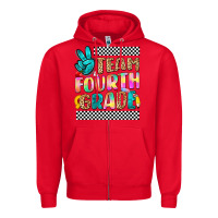 Red team fourth grade Zipper Hoodie - NancyCooperArtShop