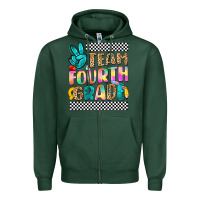 Sports Green team fourth grade Zipper Hoodie - NancyCooperArtShop