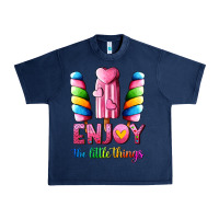 Navy enjoy the little things Urban Heavy Tee - AdoDesignShop