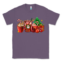 Lavender Christmas coffee cups with gift and Christmas tree Classic Tee - AdoDesignShop
