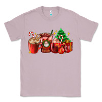 Lilac Christmas coffee cups with gift and Christmas tree Classic Tee - AdoDesignShop