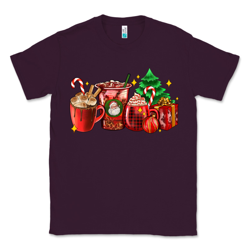 Christmas Coffee Cups With Gift And Christmas Tree Classic Tee by AdoDesignShop | Teevron