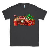Smoke Christmas coffee cups with gift and Christmas tree Classic Tee - AdoDesignShop