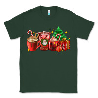 Sports Green Christmas coffee cups with gift and Christmas tree Classic Tee - AdoDesignShop