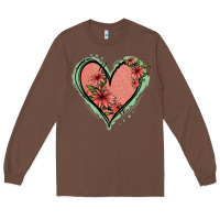 Chestnut Pink Glitter Floral Heart Long Sleeve Tee - Jasminsmagicworld
