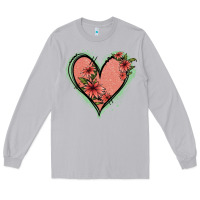 Moon Dust Pink Glitter Floral Heart Long Sleeve Tee - Jasminsmagicworld