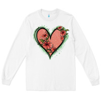 White Pink Glitter Floral Heart Long Sleeve Tee - Jasminsmagicworld