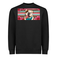 Black english bulldog floral license plate Heavyweight Sweatshirt - Artiststas