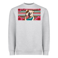 Heather Grey english bulldog floral license plate Heavyweight Sweatshirt - Artiststas