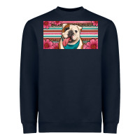 English Bulldog Floral License Plate Heavyweight Sweatshirt | Teevron