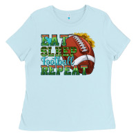 Eat Sleep Football Repeat Ladies Tee | Teevron