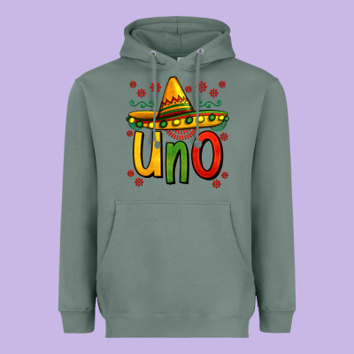 Uno My First Mexican Birthday Heavyweight Hoodie Designed By Jasminsmagicworld