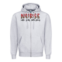 Heather Grey christmas nurse Zipper Hoodie - MaliasSmallBusiness