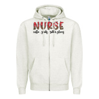 Oatmeal Heather christmas nurse Zipper Hoodie - MaliasSmallBusiness