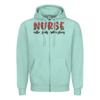 Seafoam christmas nurse Zipper Hoodie - MaliasSmallBusiness