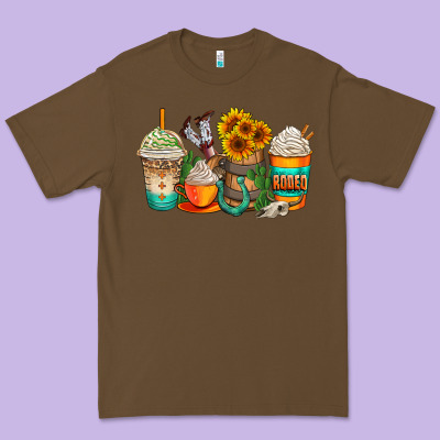 Rodeo Coffee Cups Premium Tee Designed By Adodesignshop