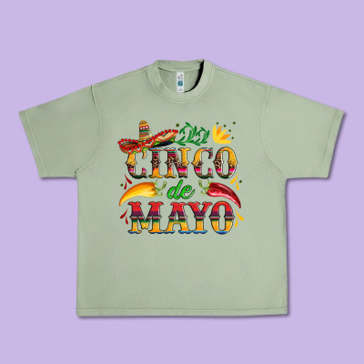 Cinco De Mayo With Pepper And Sombrero Urban Heavy Tee Designed By Artiststas