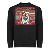 Black british bulldog floral serape Heavyweight Sweatshirt - Artiststas