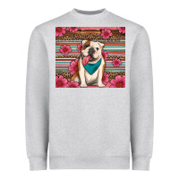 Heather Grey british bulldog floral serape Heavyweight Sweatshirt - Artiststas