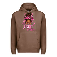 Chestnut pray fight believe breast cancer afro messy Premium Hoodie - texasbilliewilder