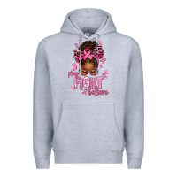 Heather Grey pray fight believe breast cancer afro messy Premium Hoodie - texasbilliewilder