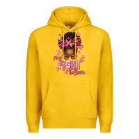 Lemon pray fight believe breast cancer afro messy Premium Hoodie - texasbilliewilder