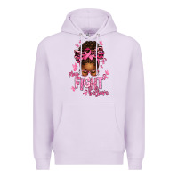 Lilac pray fight believe breast cancer afro messy Premium Hoodie - texasbilliewilder