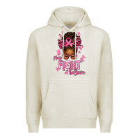 Oatmeal Heather pray fight believe breast cancer afro messy Premium Hoodie - texasbilliewilder