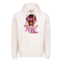Pale Pink pray fight believe breast cancer afro messy Premium Hoodie - texasbilliewilder