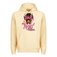 Pina Colada pray fight believe breast cancer afro messy Premium Hoodie - texasbilliewilder