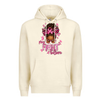 Sandshell pray fight believe breast cancer afro messy Premium Hoodie - texasbilliewilder