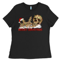 Merry Christmas Skeleton Ladies Tee | Teevron