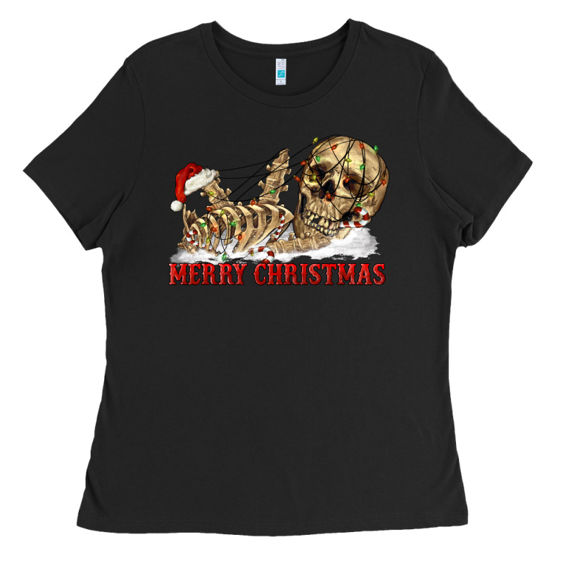 Merry Christmas Skeleton Ladies Tee by RanaPortraitStore | Teevron
